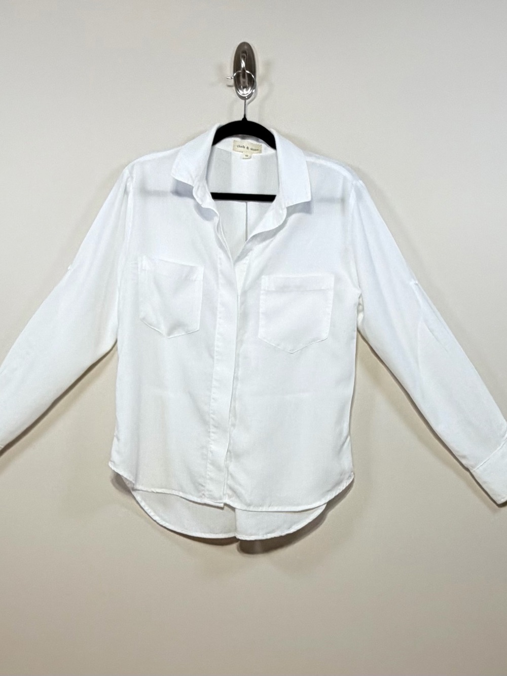 Anthropologie Cloth & Stone Ava Split Back Shirt White M - Picture 4 of 17